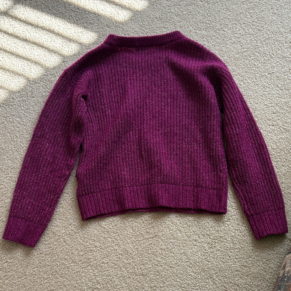 Unused SO Plum Crewneck Sweater (Size Girls L 10-12) - Picture 3 of 3